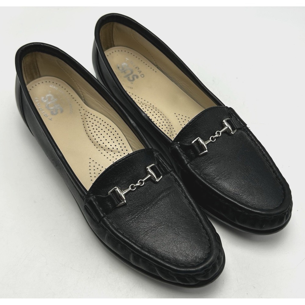 SAS Loafers Womens 8 S Metro Horsebit Flats Black Leather Classic Tripad USA